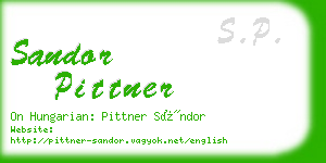 sandor pittner business card